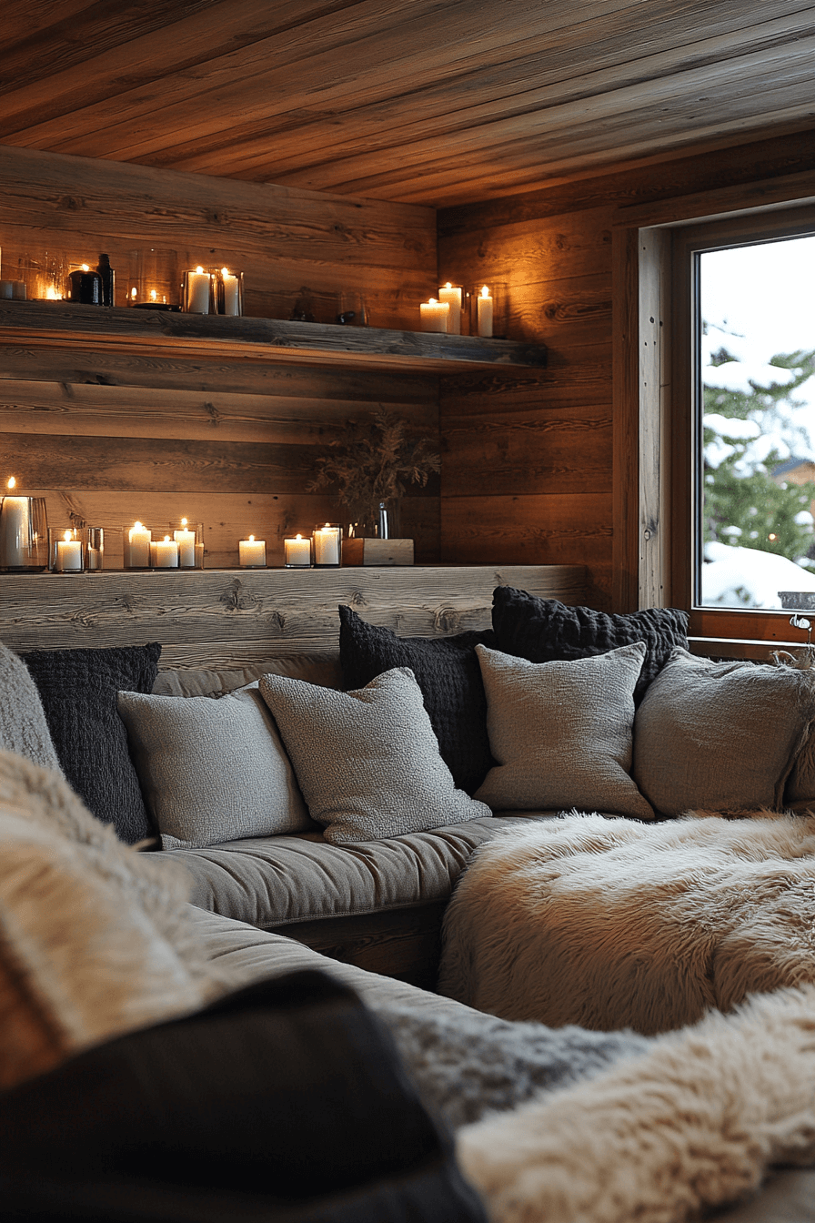 old cabin interior living room