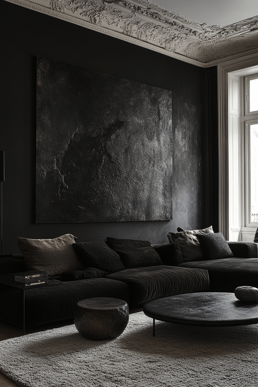 moody neutral living room