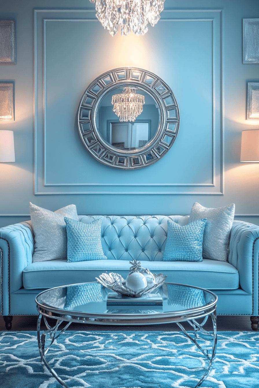 blue living room decor
