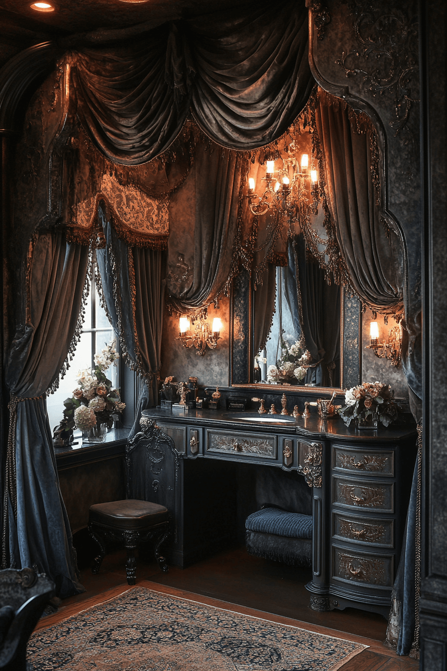 moody vintage bathroom