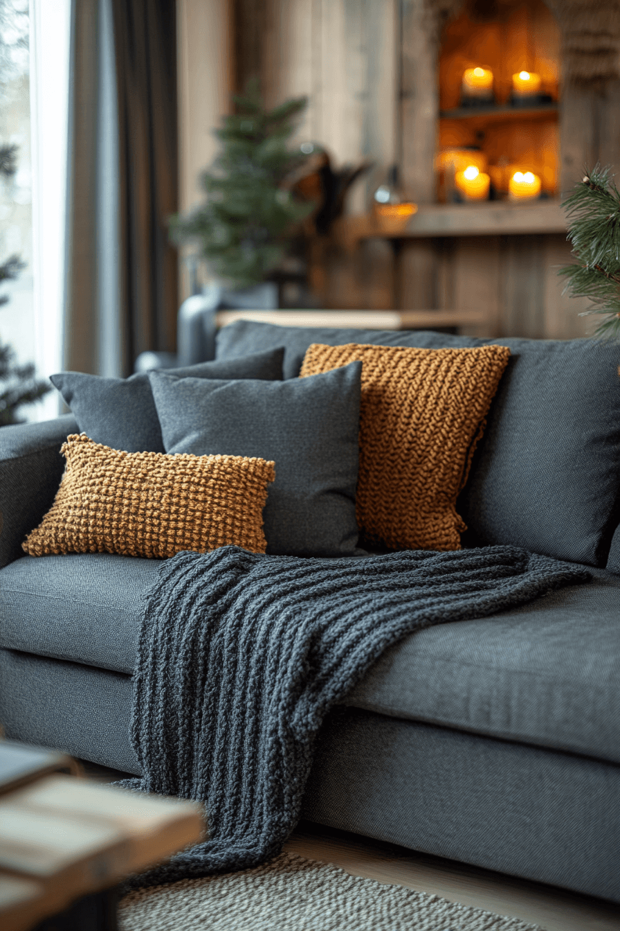 dark gray couch living room