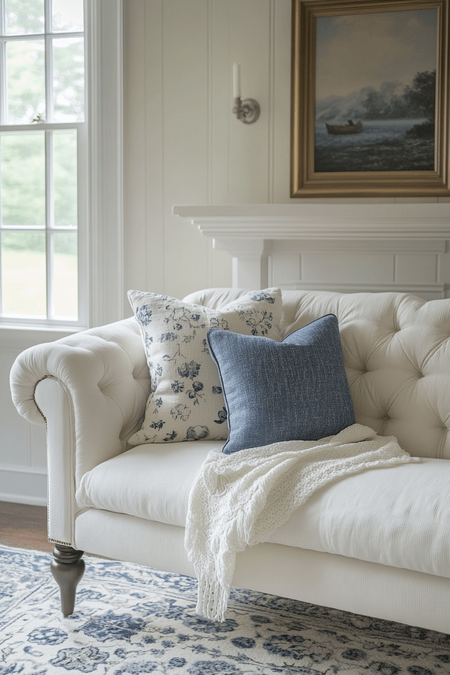 blue living room decor