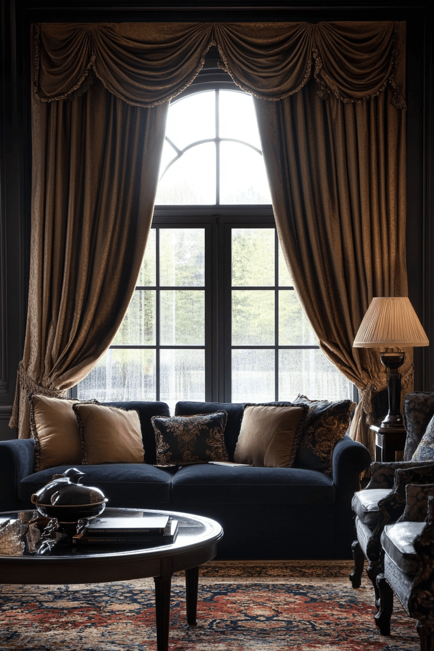 moody vintage living room