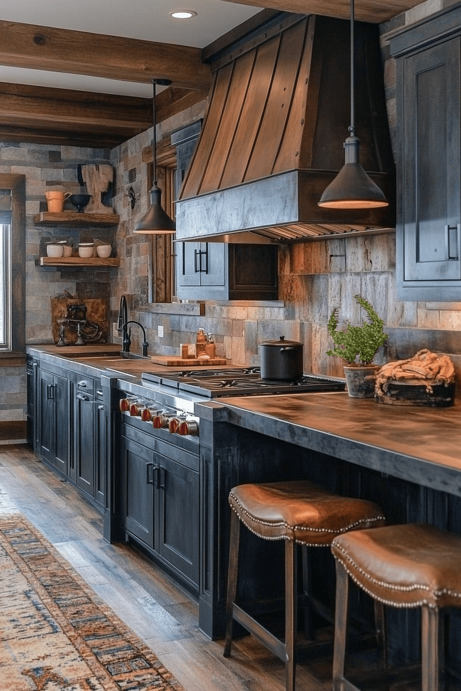 old cabin interior kitchen