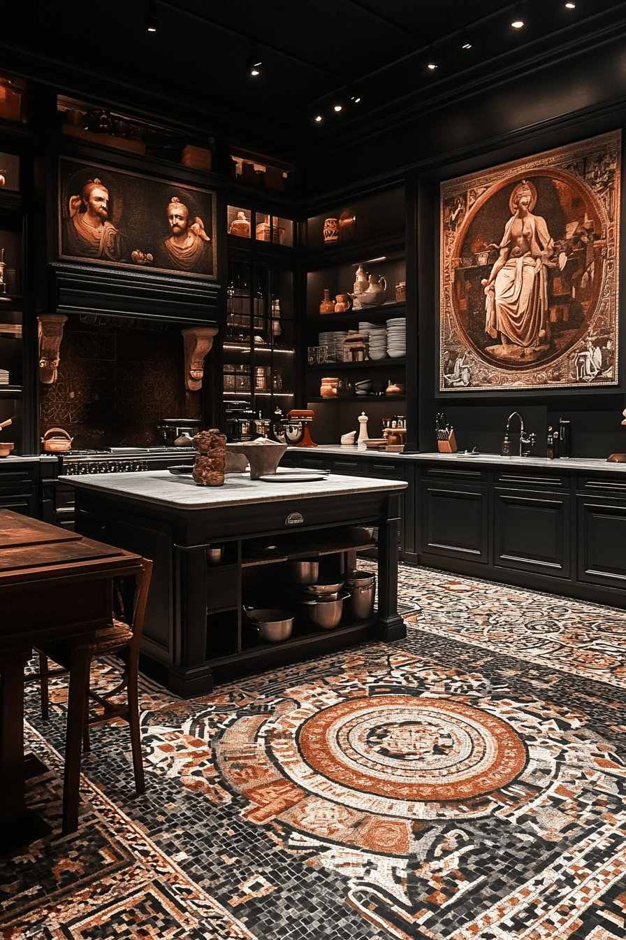 dark academia kitchen