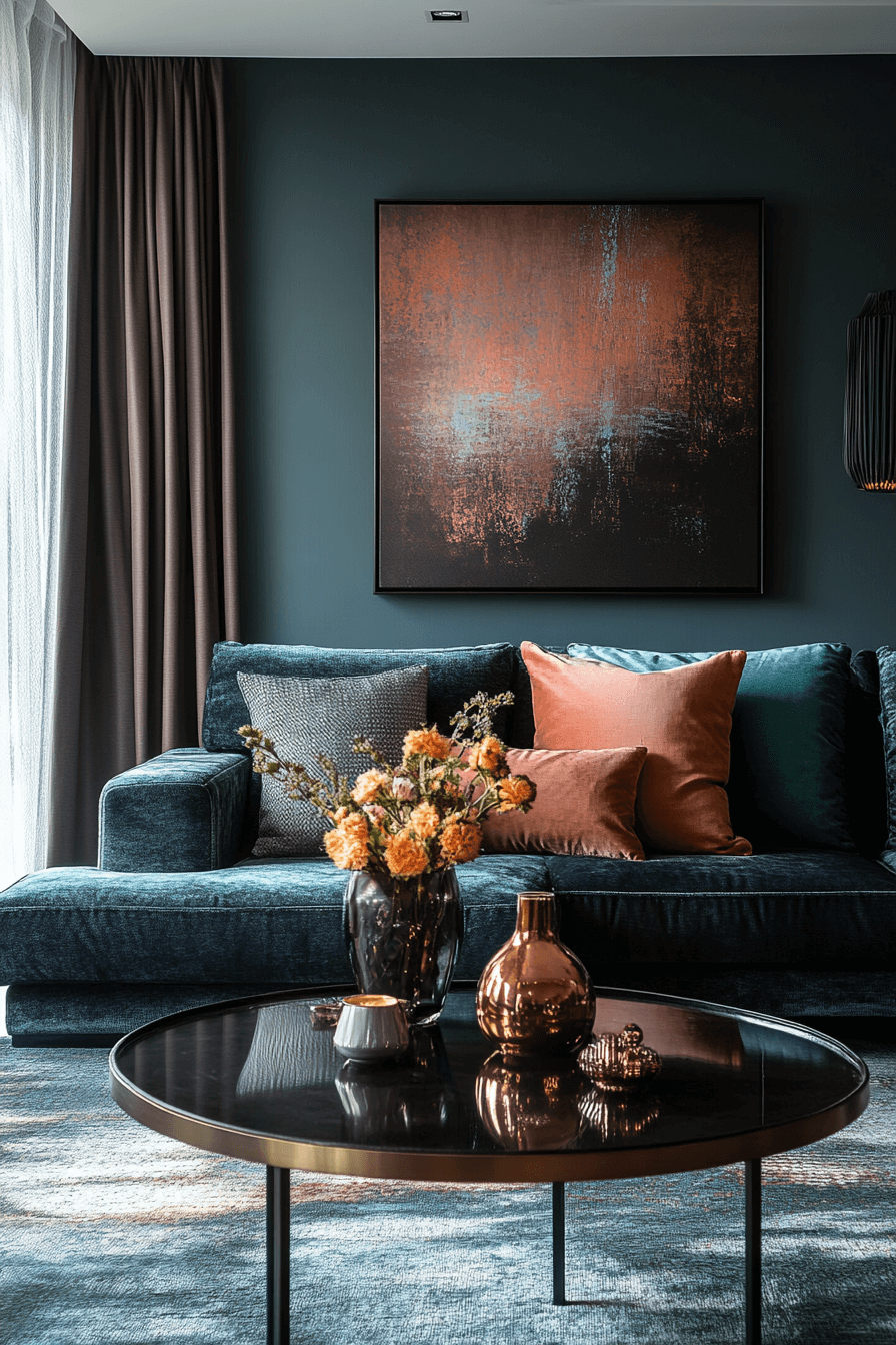 moody vintage living room