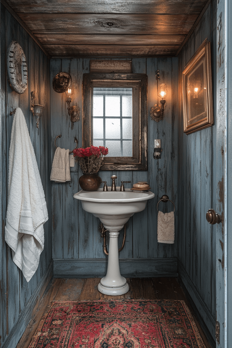 old cabin interior bathroom