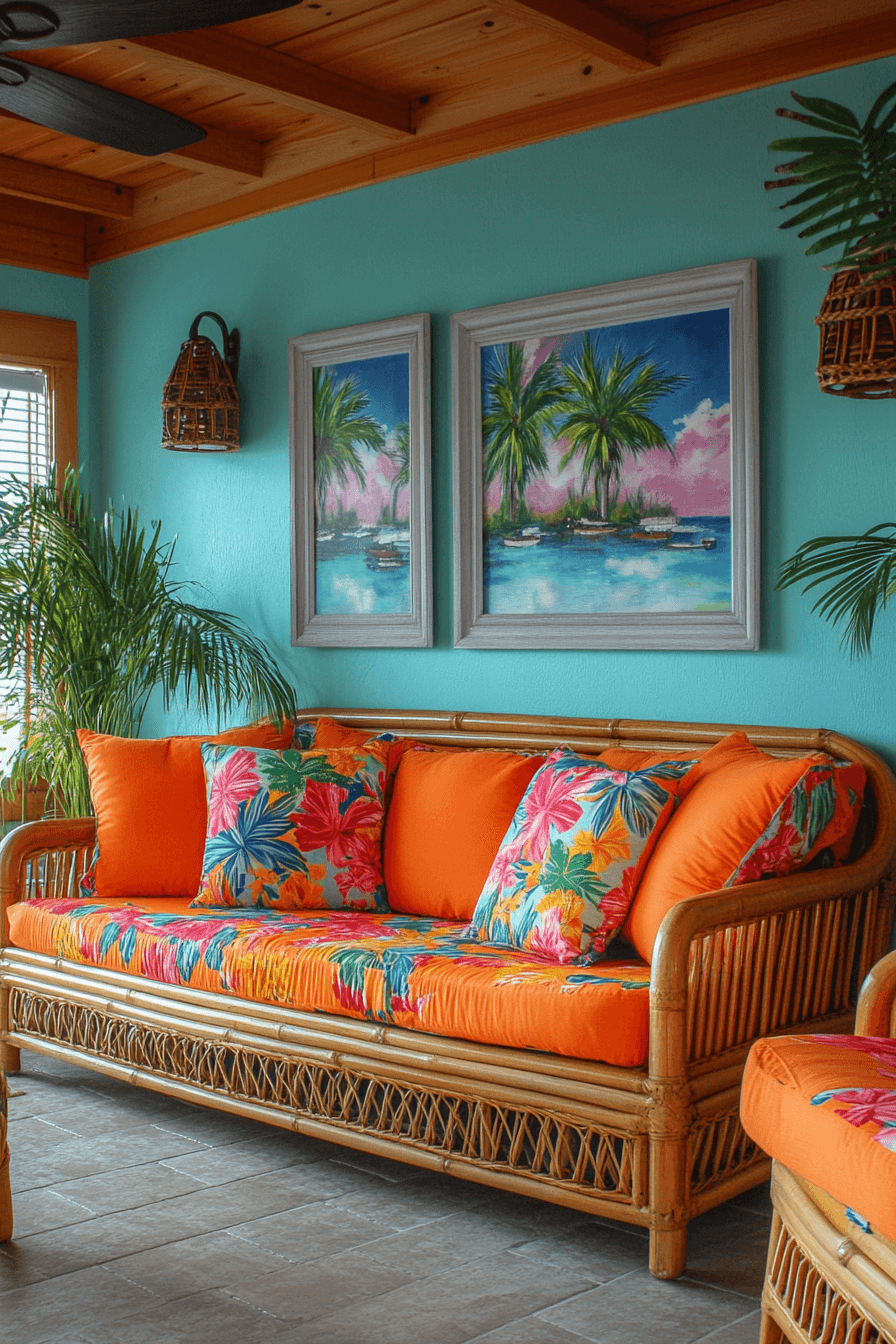 tropical living room