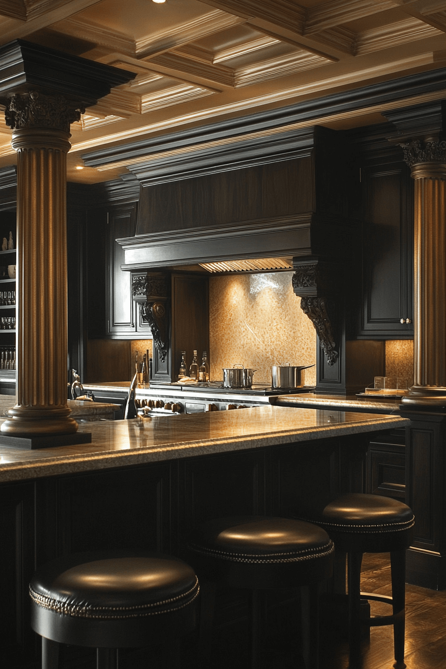 dark academia kitchen