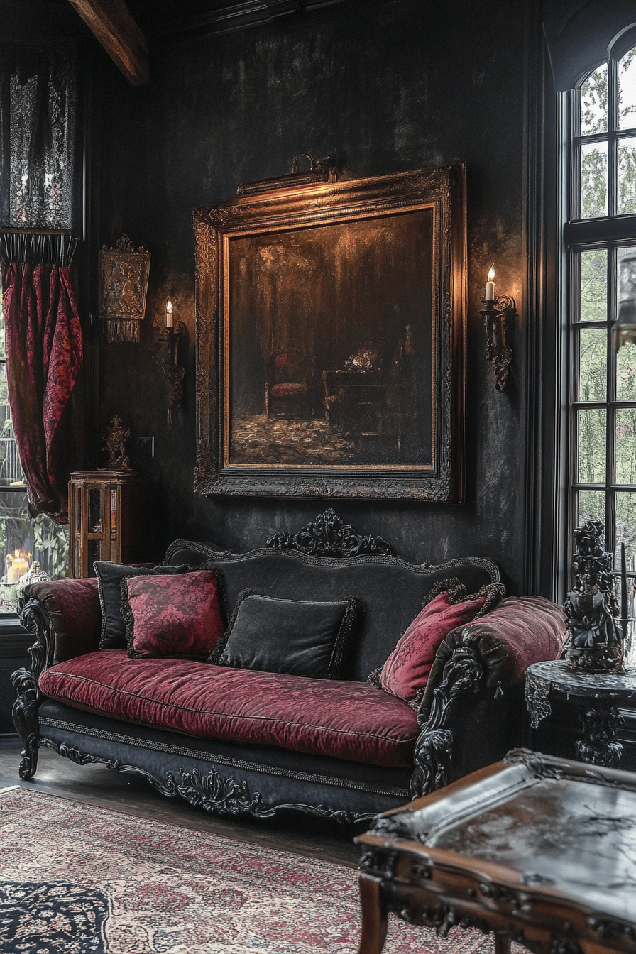 moody vintage living room