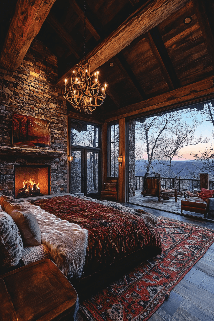 old cabin interior bedroom