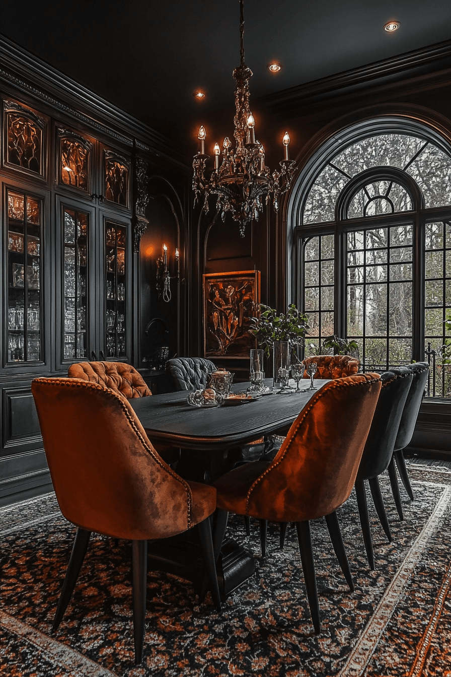 moody vintage dining room