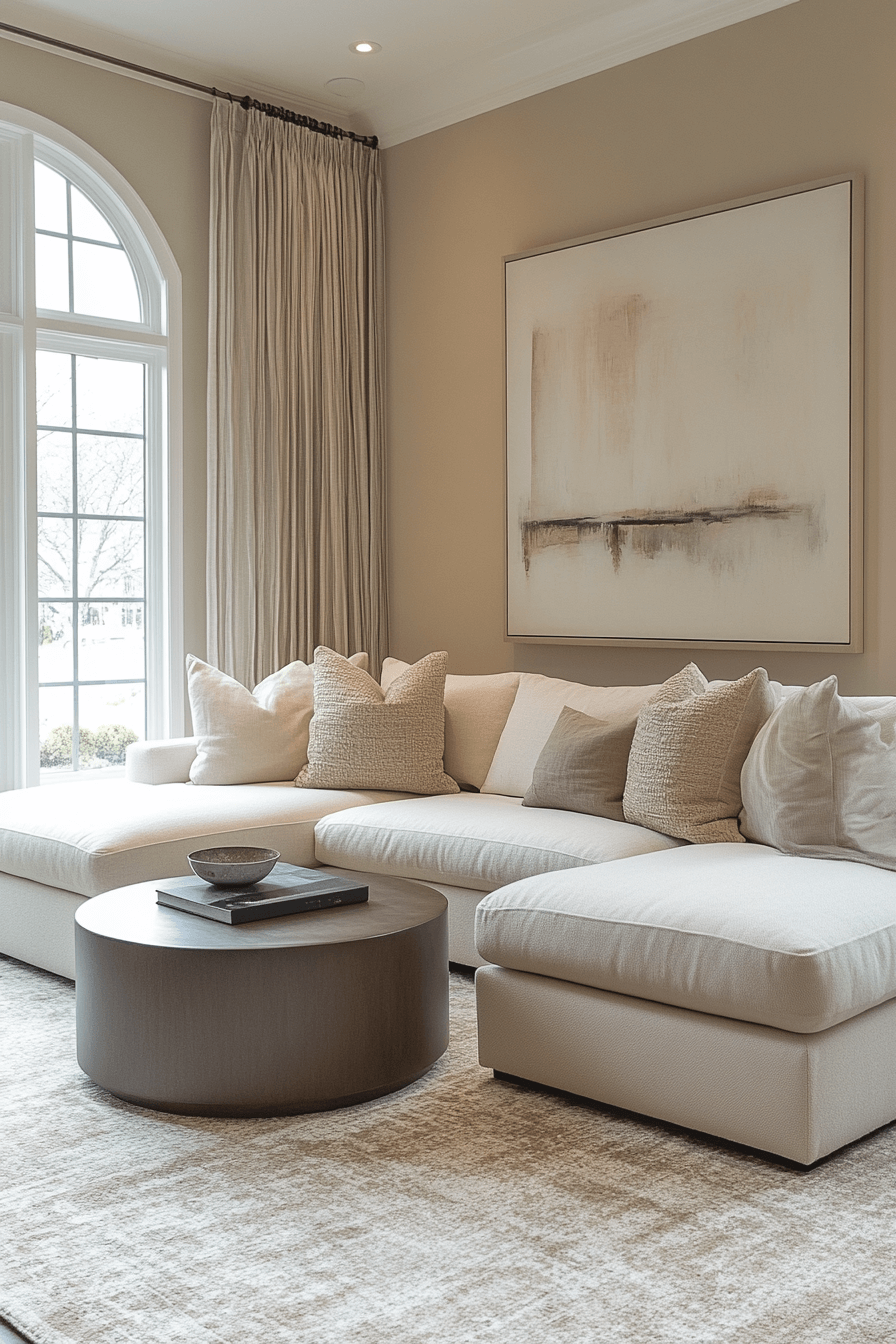 moody neutral living room