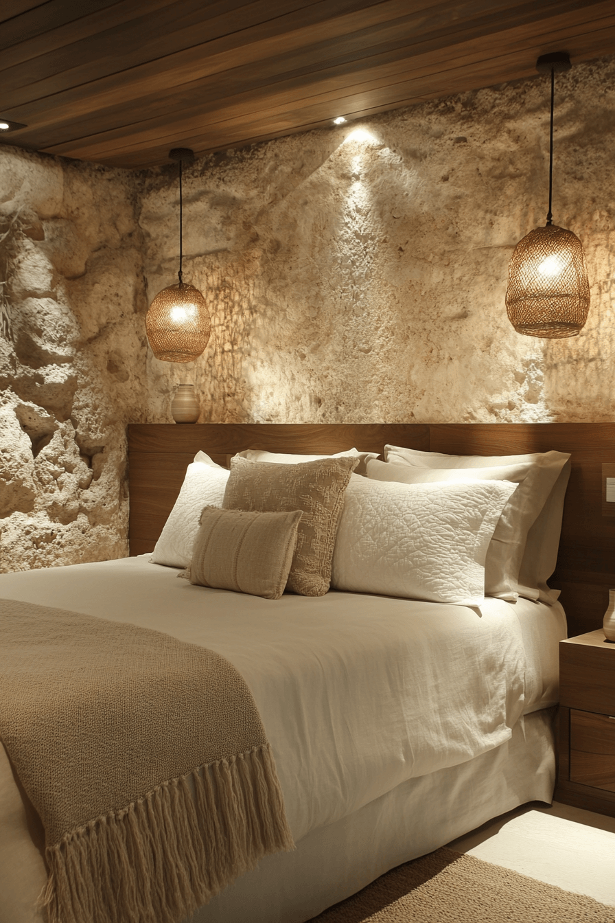 Stone Wall Bedroom