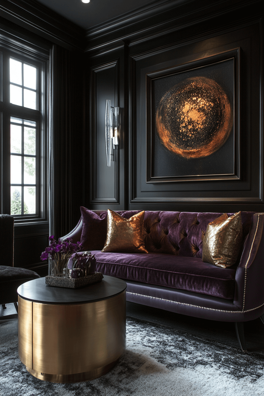 moody neutral living room