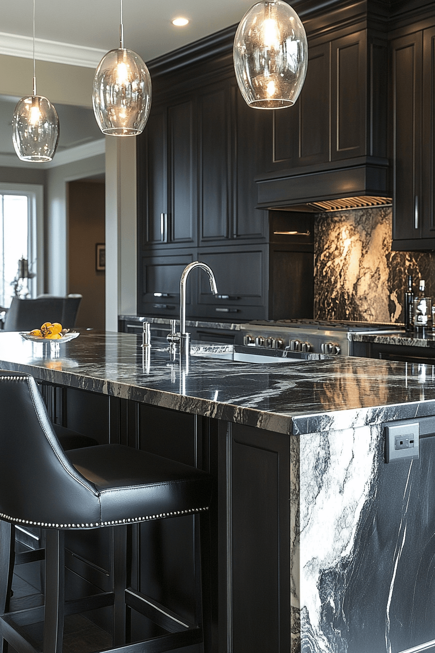 moody kitchen cabinets