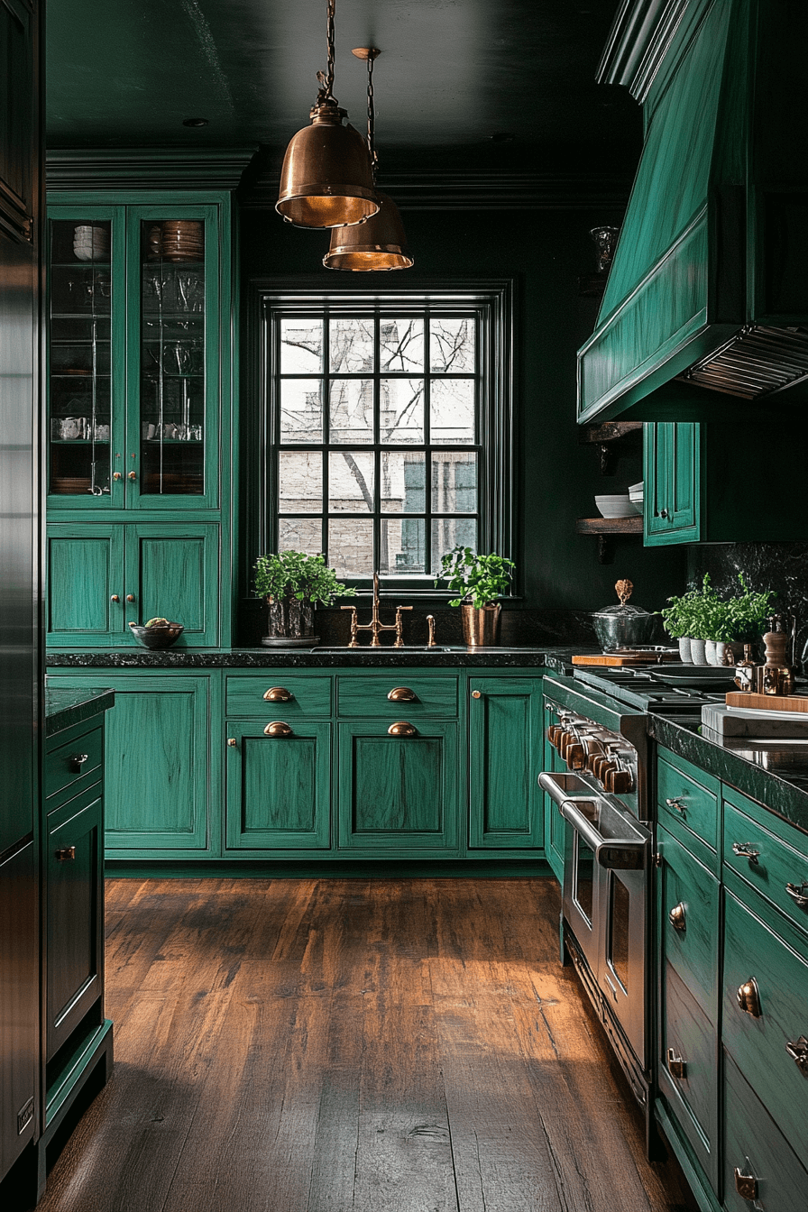 dark and moody kitchen