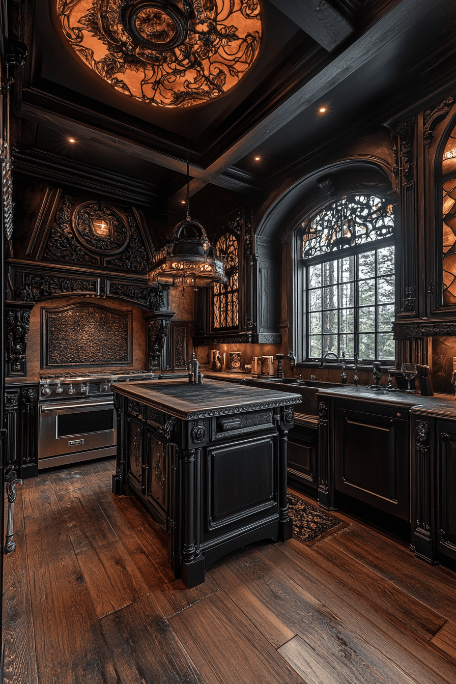dark kitchen aesthetic