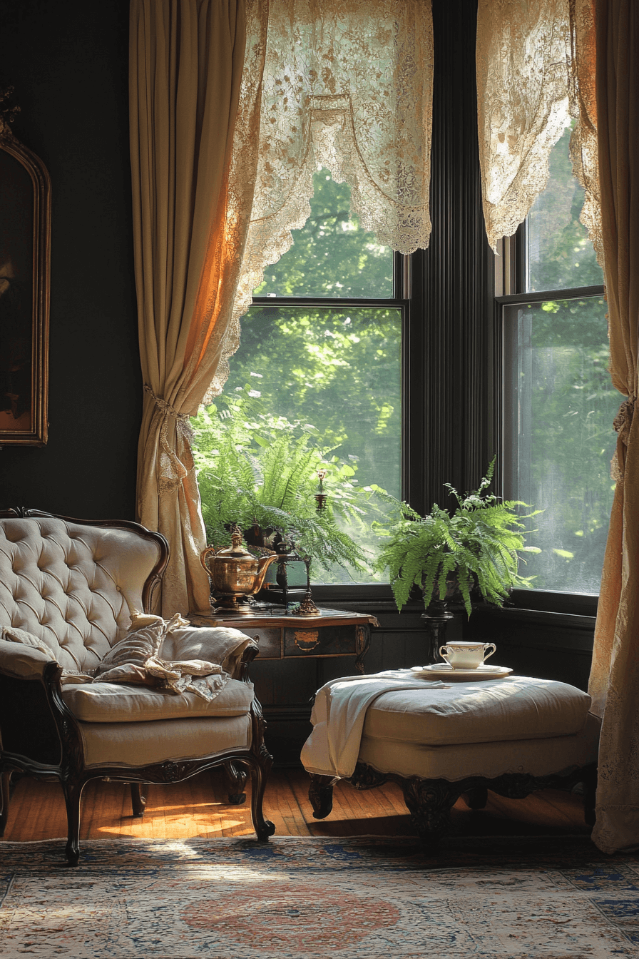moody vintage living room