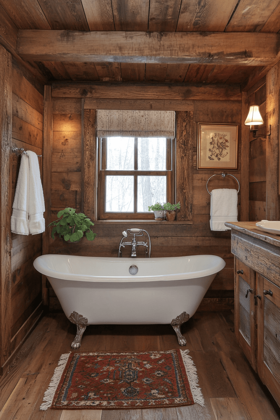 old cabin interior bathroom