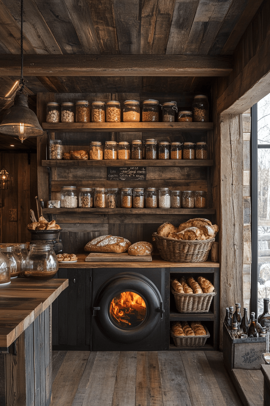 old cabin interior kitchen