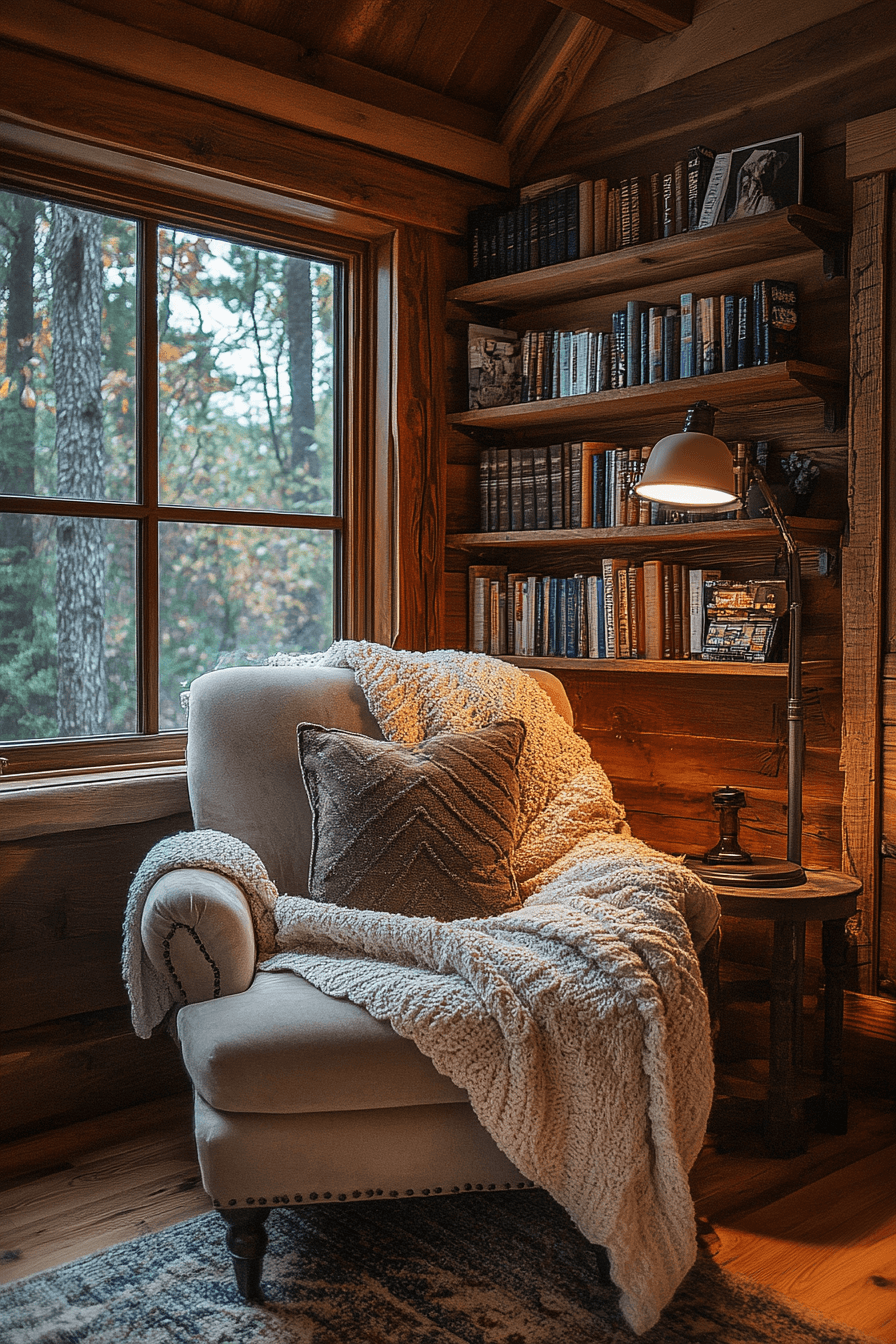 old cabin interior living room