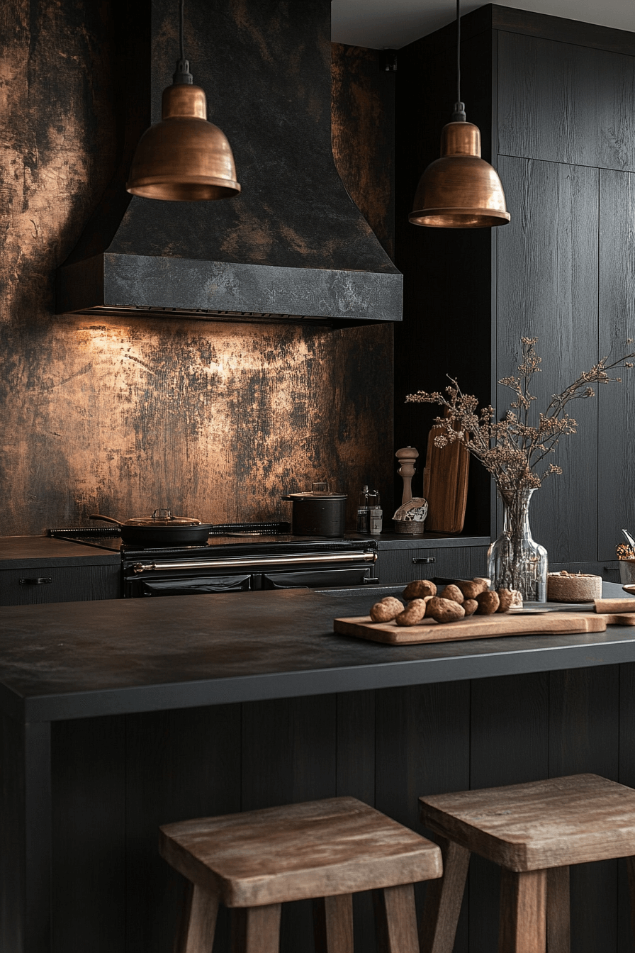 dark and moody kitchen