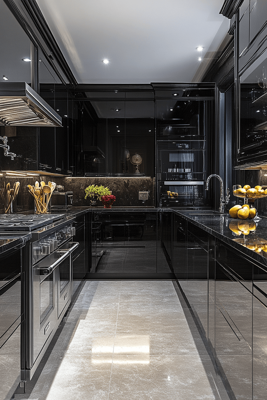moody kitchen cabinets