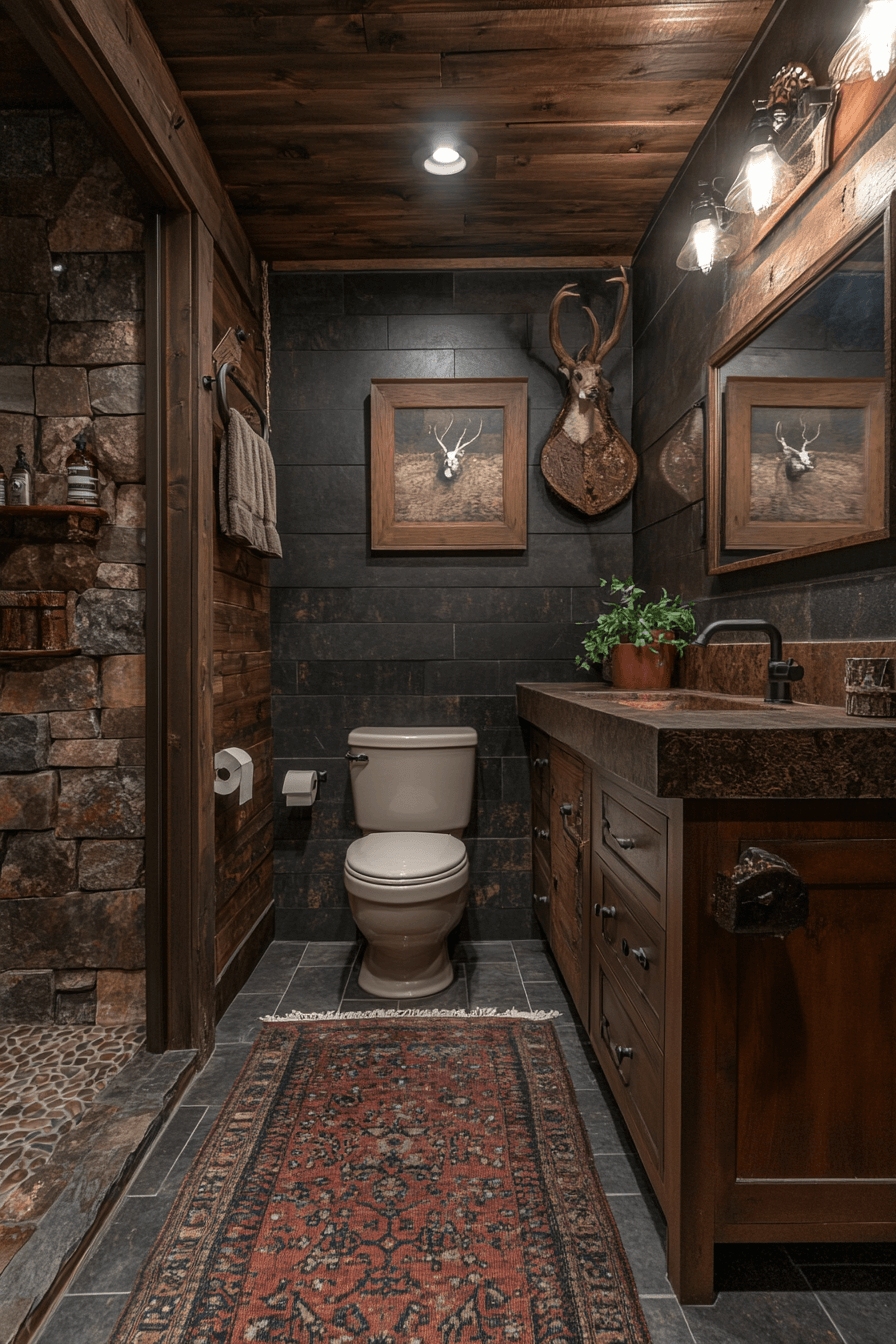 old cabin interior bathroom