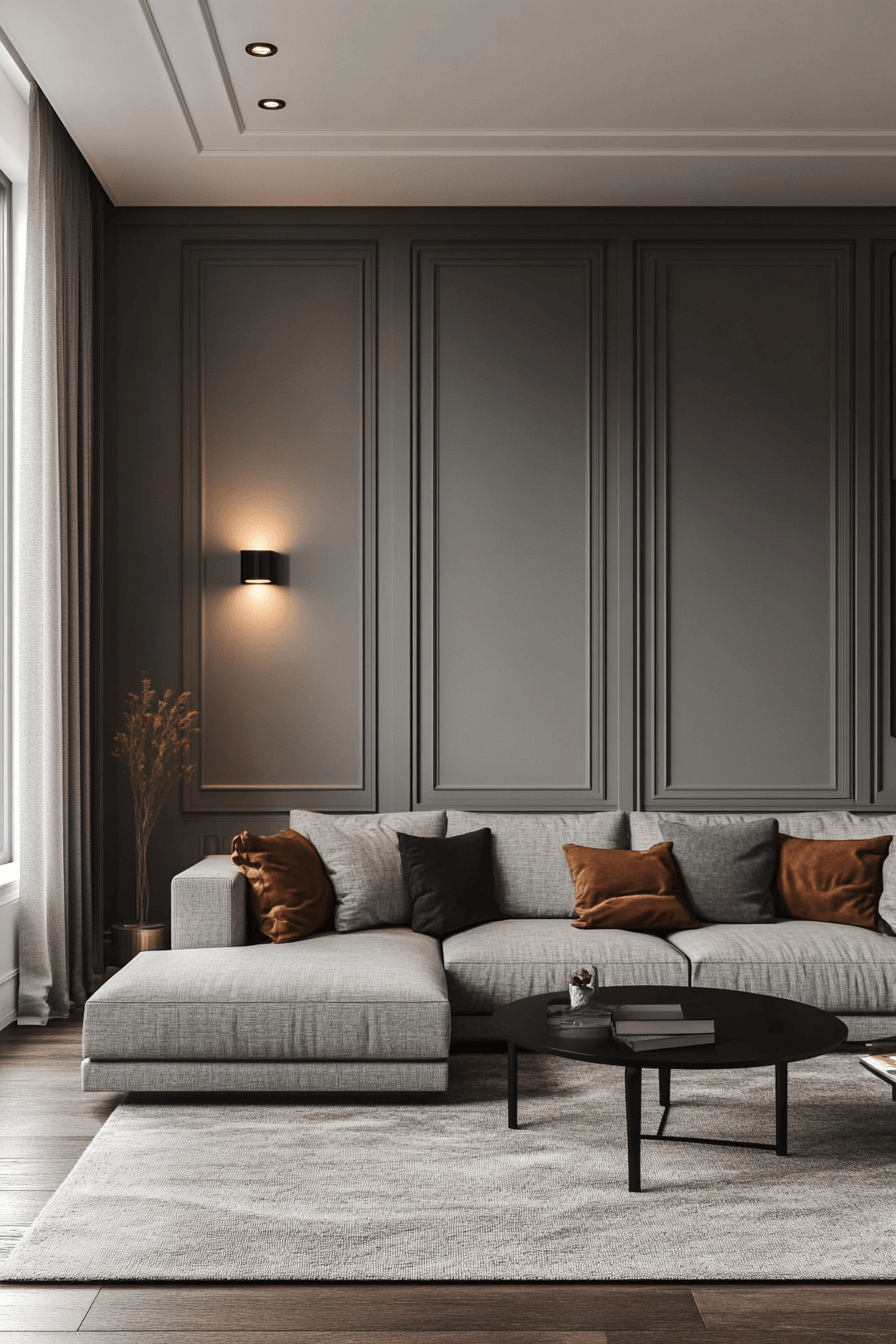 moody neutral living room