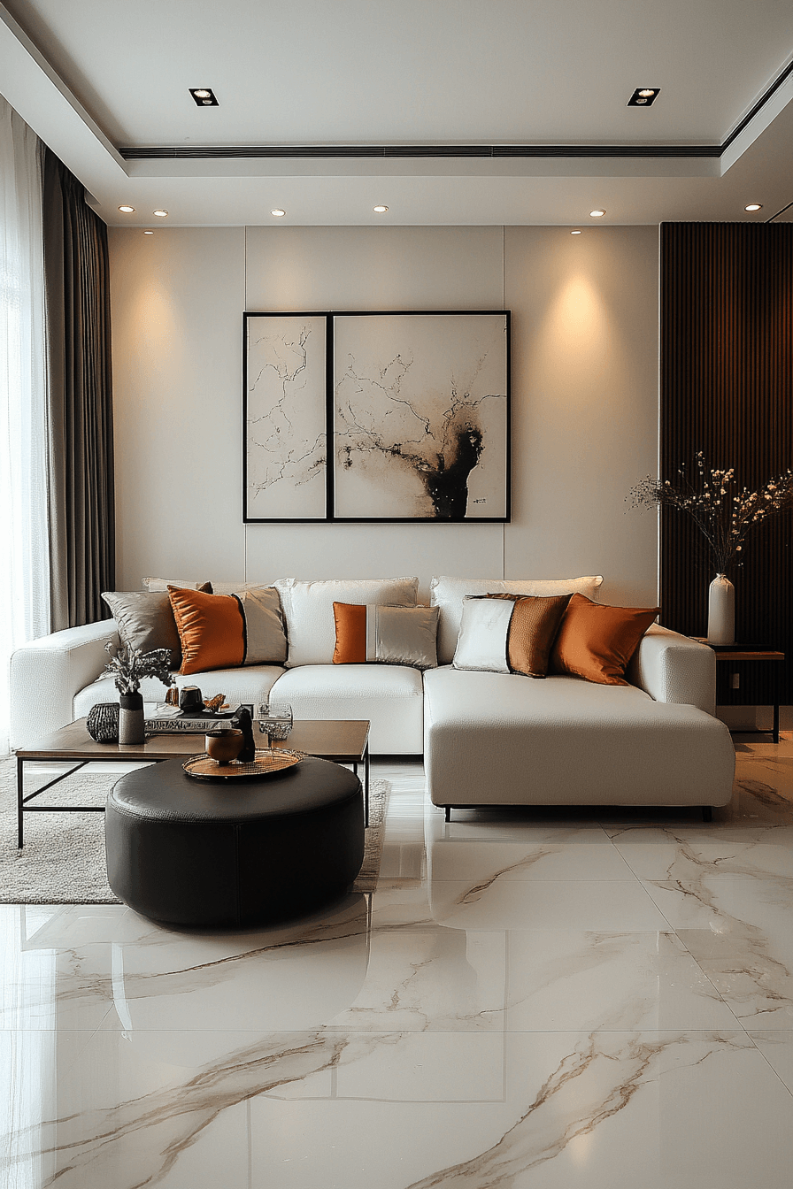 white living room decor