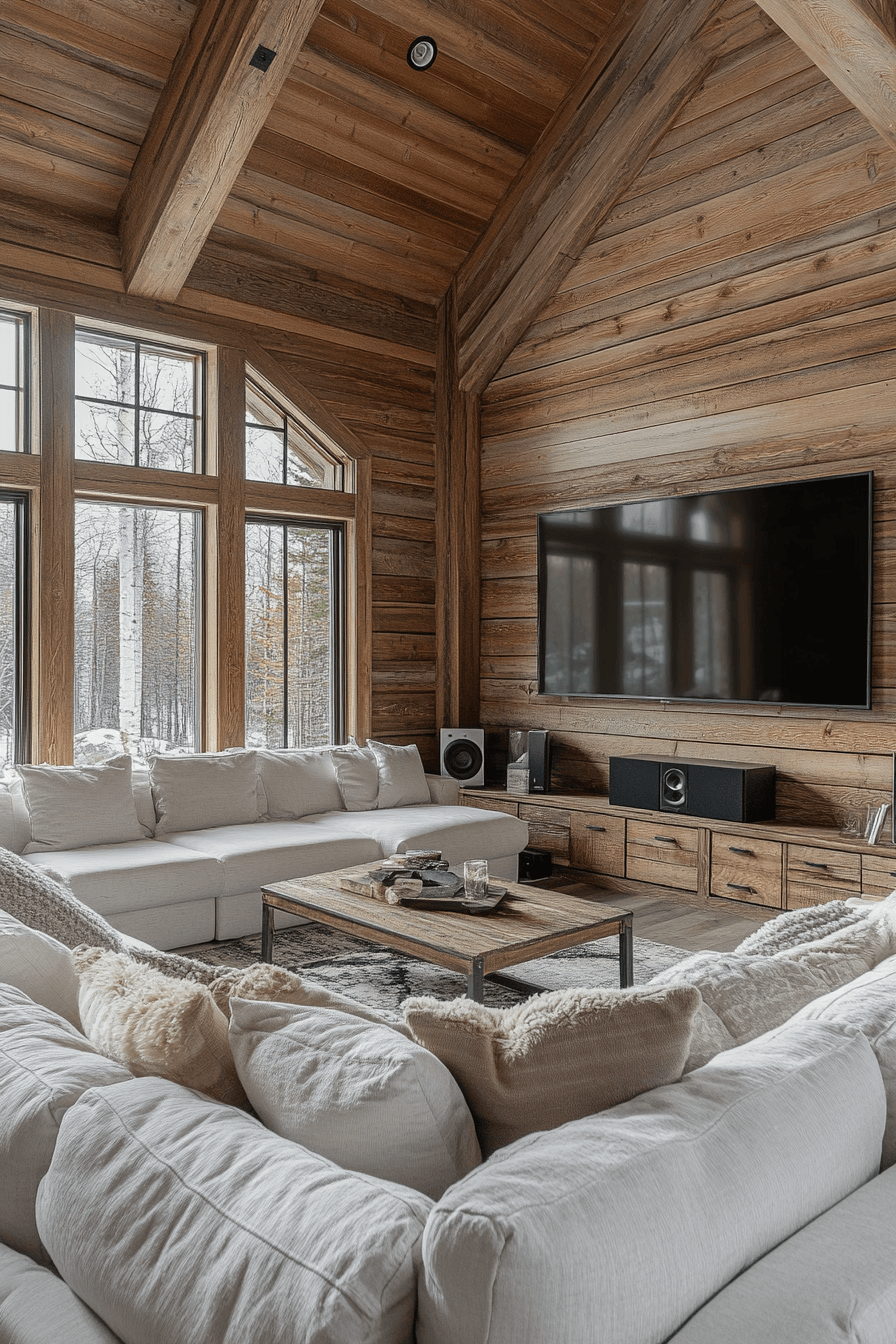 old cabin interior living room