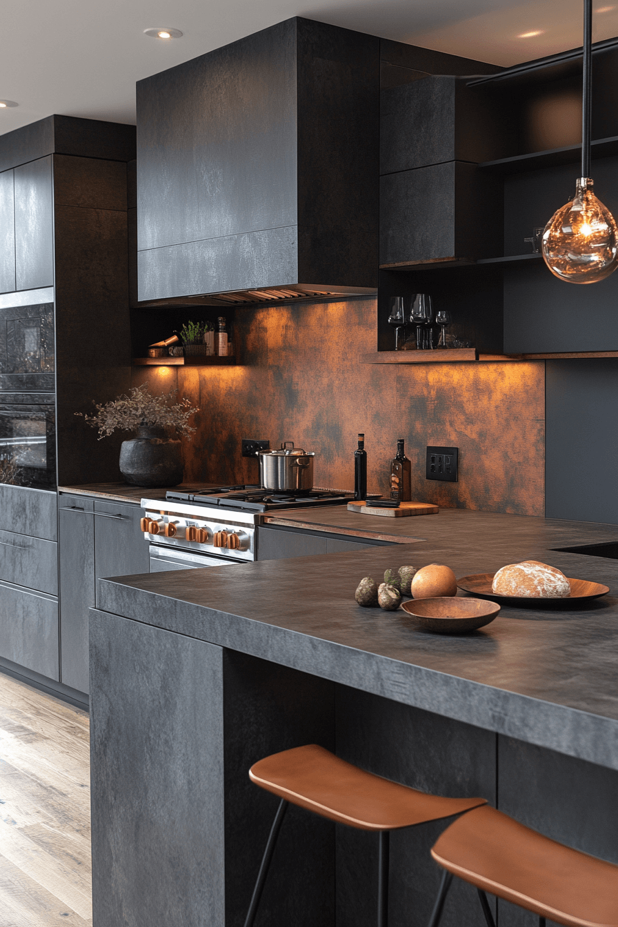 moody kitchen cabinets