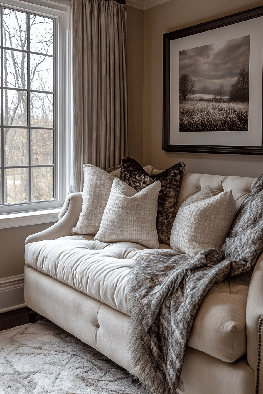moody neutral living room