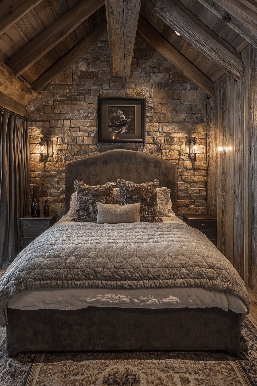 old cabin interior bedroom