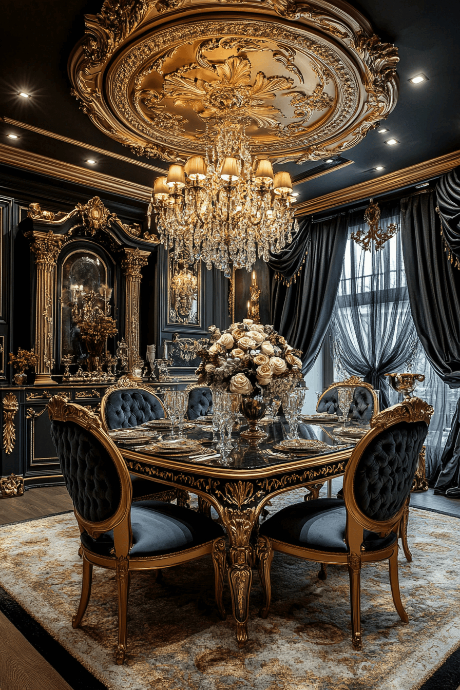 moody vintage dining room