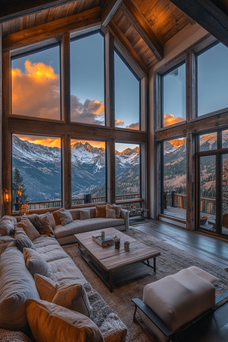 old cabin interior living room
