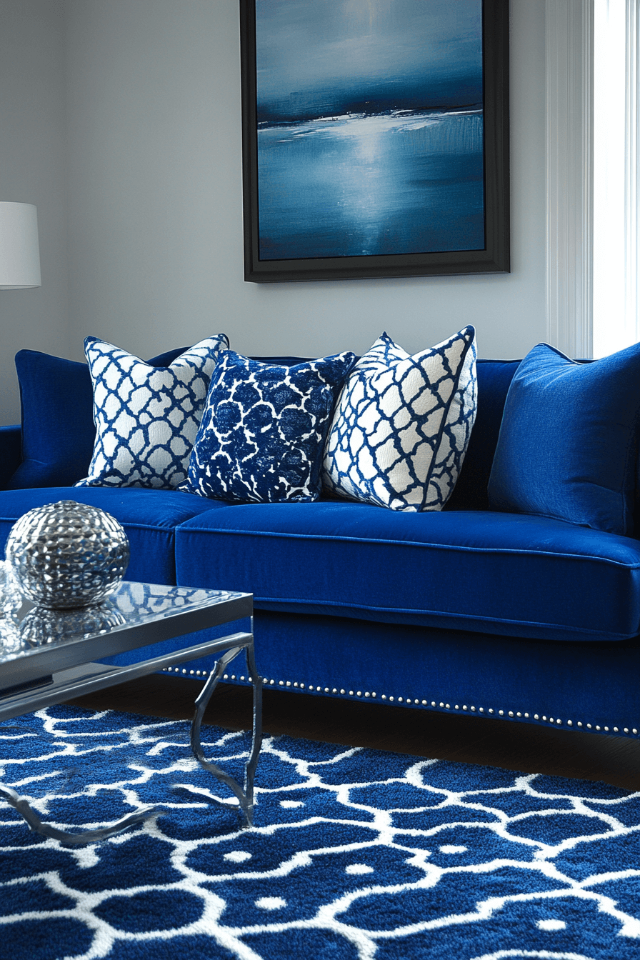 blue living room decor