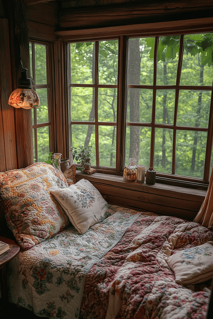 old cabin interior bedroom