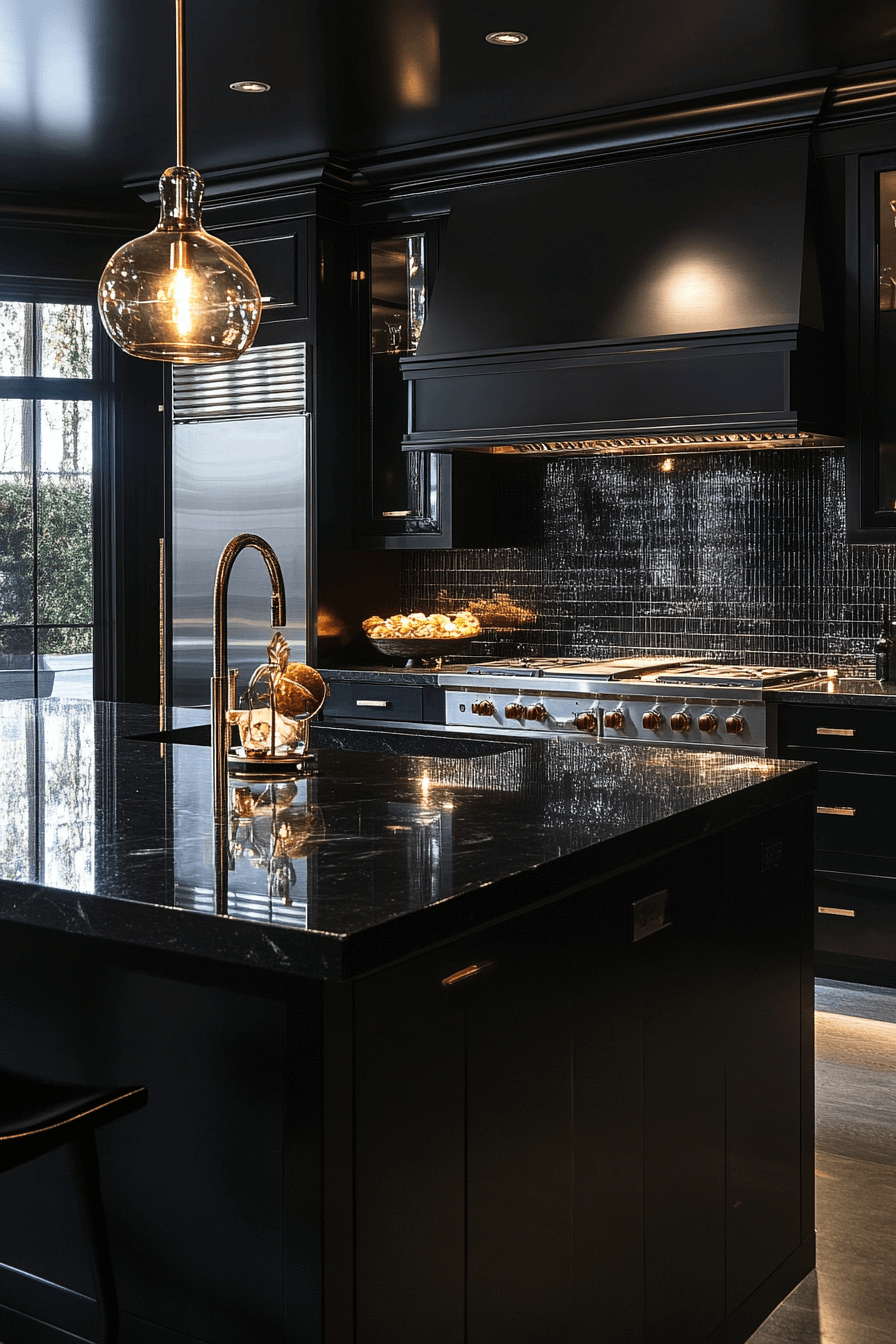 moody kitchen cabinets