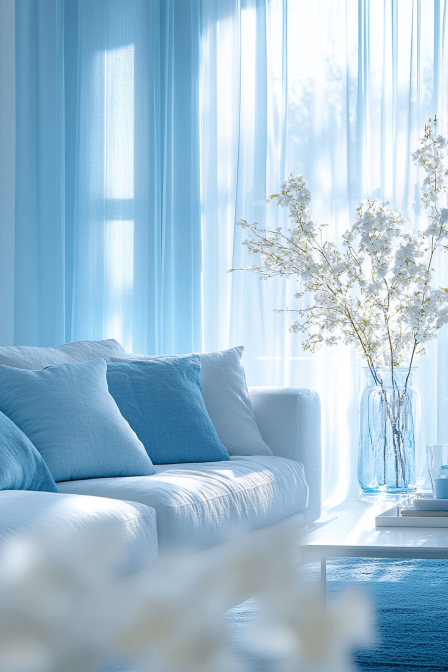 blue living room decor