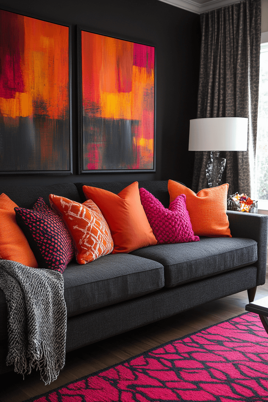 dark gray couch living room