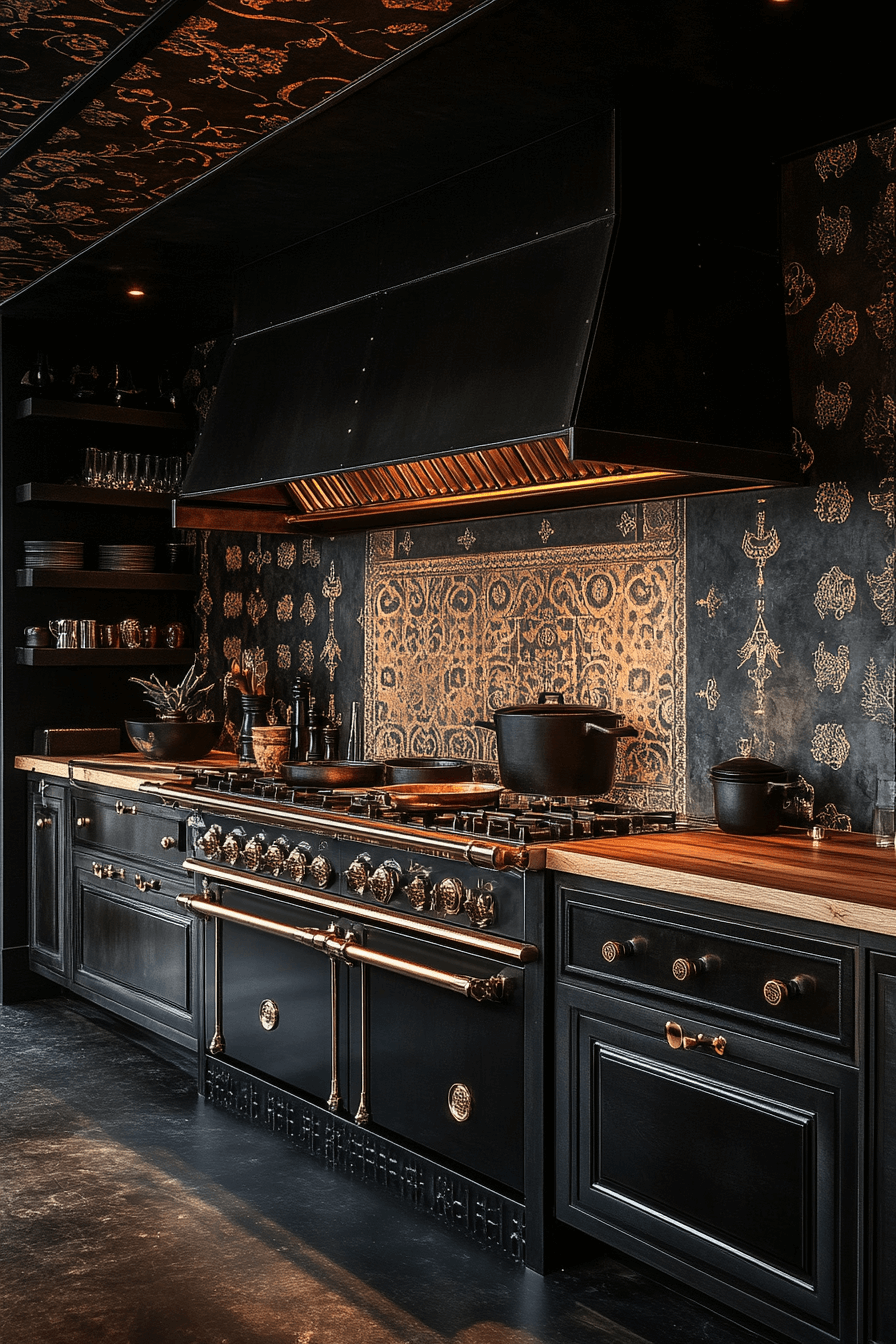 dark academia kitchen
