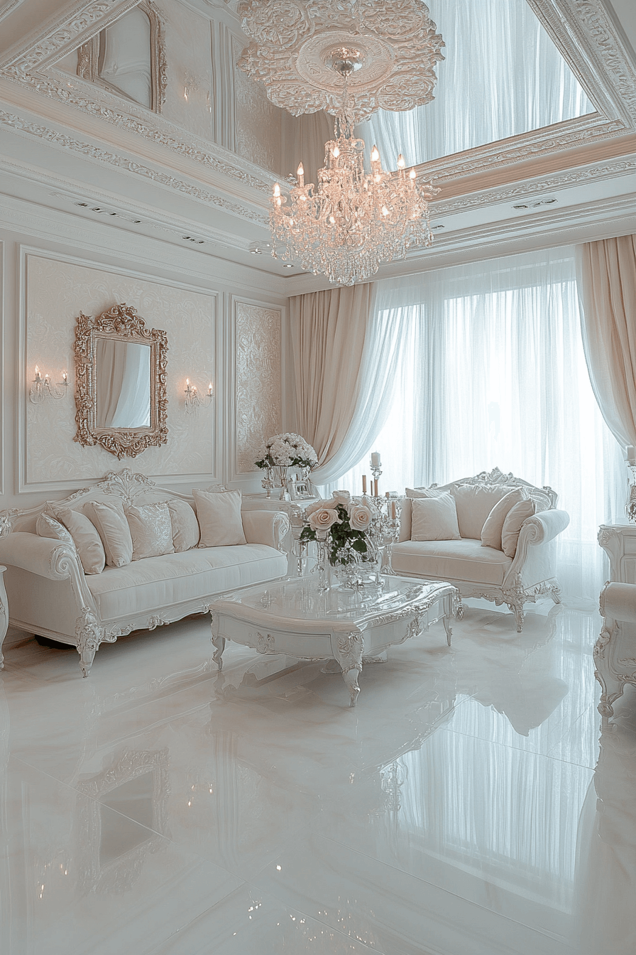 white living room decor