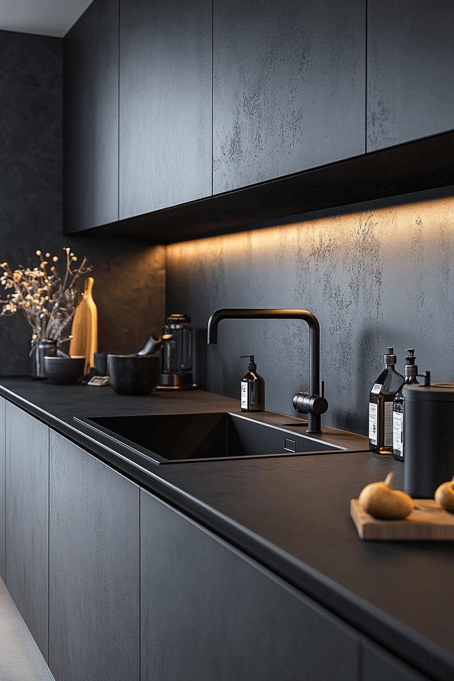 moody kitchen cabinets