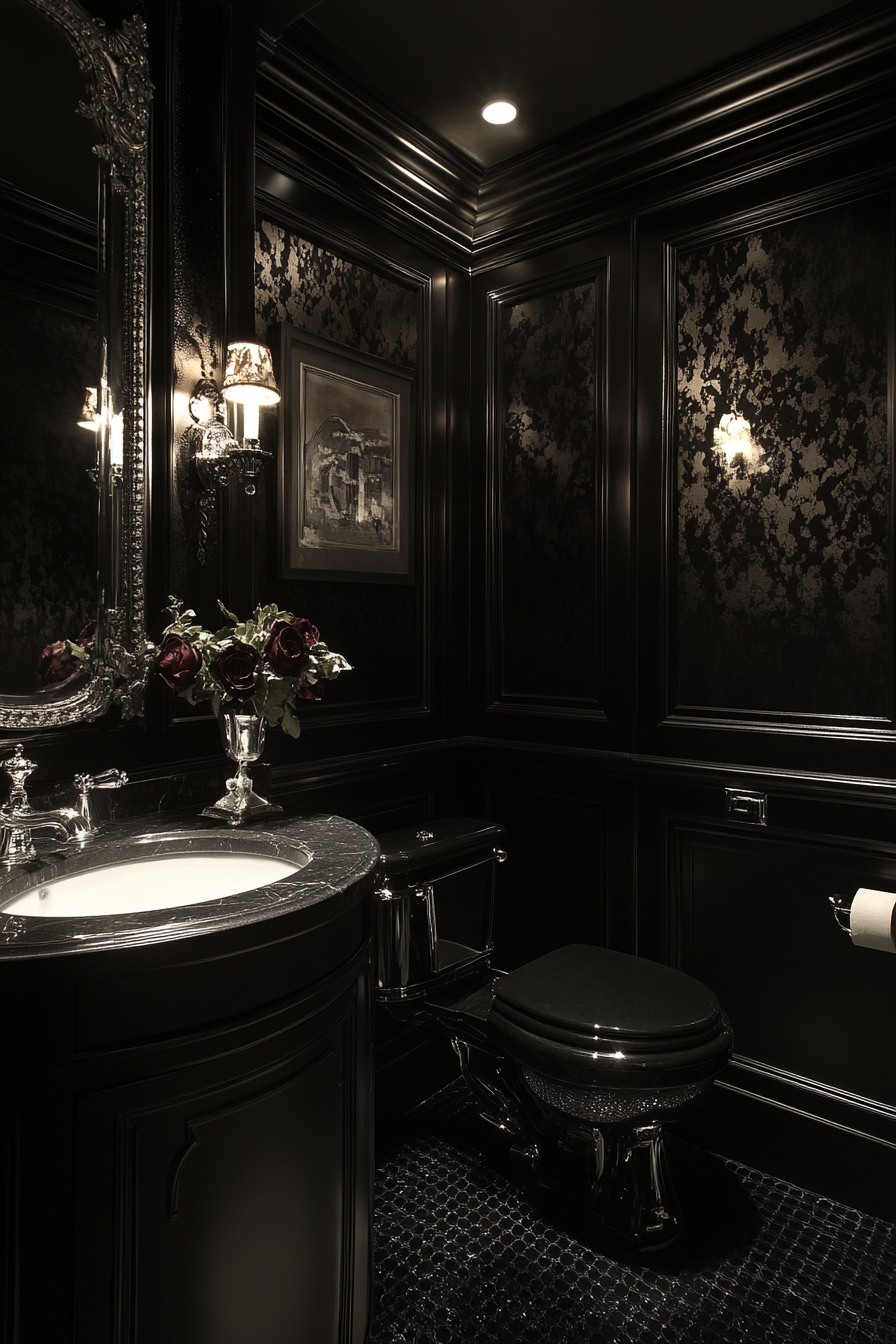 moody vintage bathroom