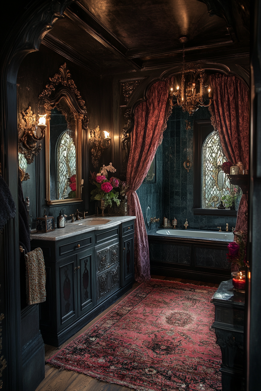 moody vintage bathroom