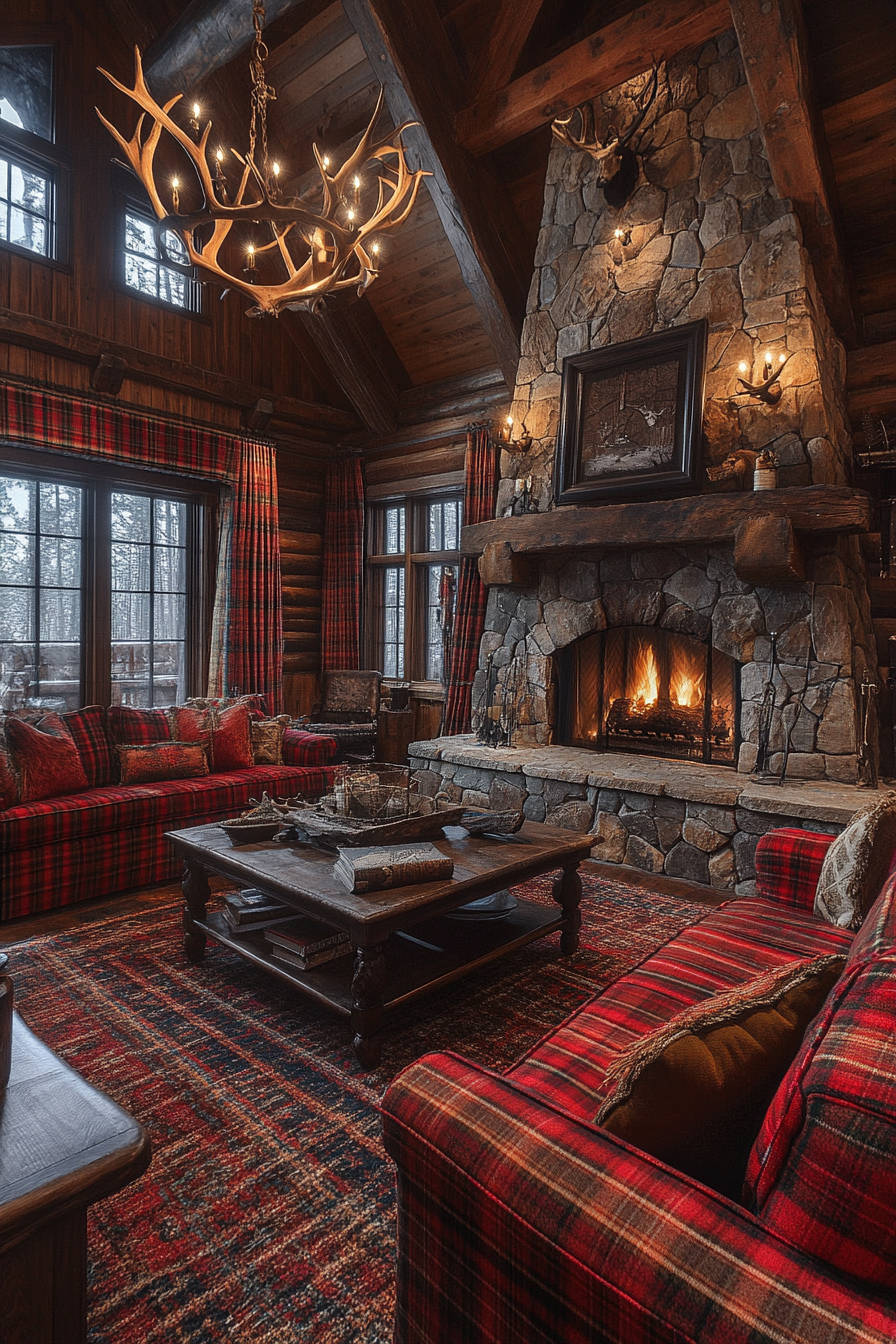 old cabin interior living room