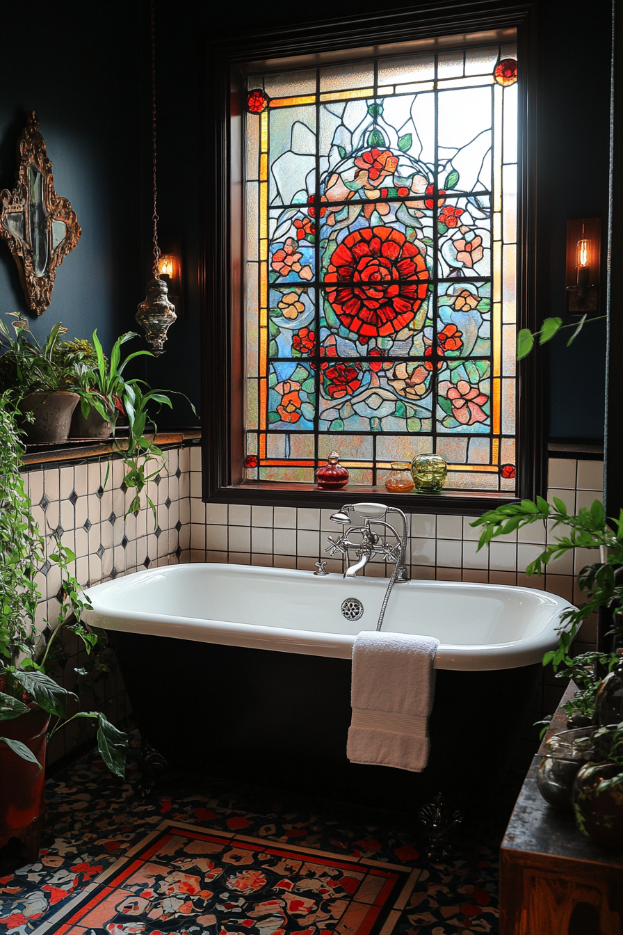 moody vintage bathroom