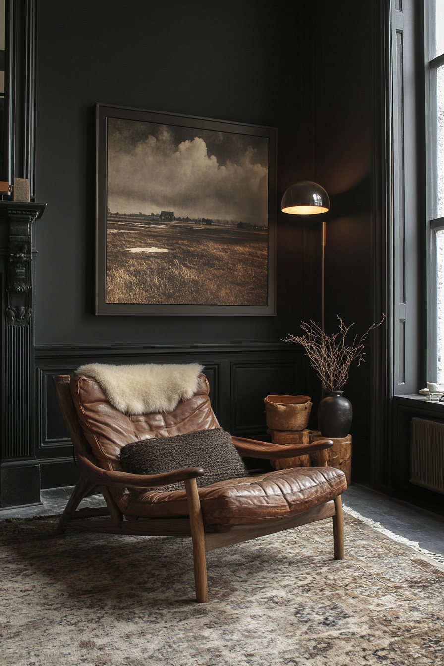 moody neutral living room
